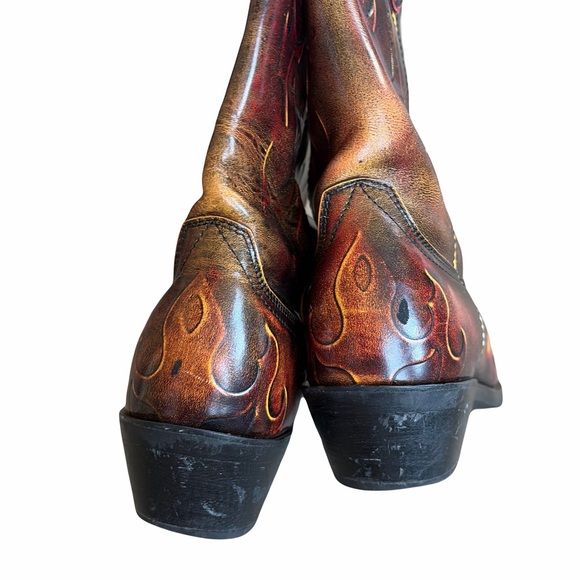 Durango red flame embossed leather western boots - Picture 5 of 7